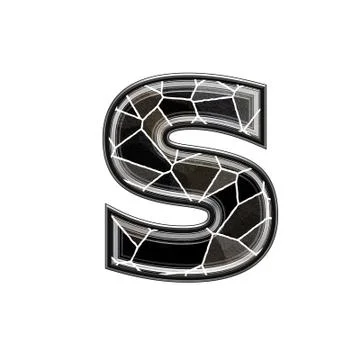 Abstract 3d letter with stone wall texture - S Stock Illustration