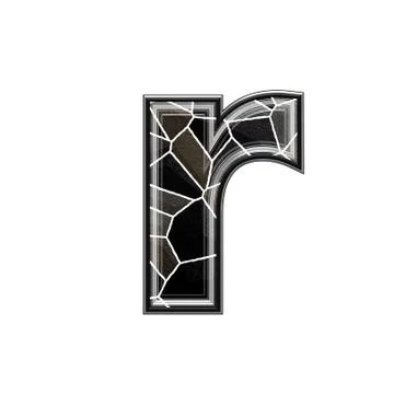 Abstract 3d letter with stone wall texture - R Stock Illustration