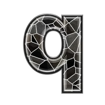 Abstract 3d letter with stone wall texture - Q Stock Illustration