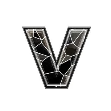 Abstract 3d letter with stone wall texture - V Stock Illustration