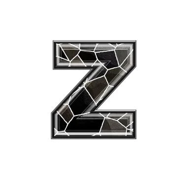 Abstract 3d letter with stone wall texture - Z Stock Illustration