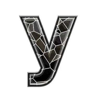 Abstract 3d letter with stone wall texture - Y Stock Illustration