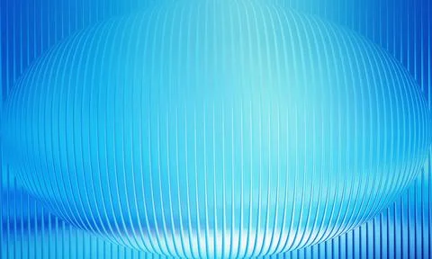 Abstract 3D Light Blue Ellipsoid Shape with Vertical Ribbed Texture and Gra.. 스톡 일러스트