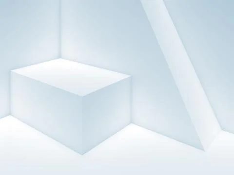 Abstract 3d light blue empty interior background Stock Illustration