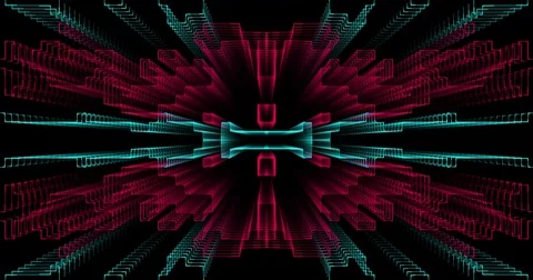 Abstract 3D linear symmetrical geometric background Stock Footage 72292679