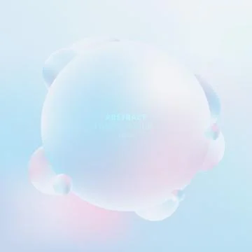 Abstract 3D liquid fluid circles pastel color beautiful background. Stock Illustration