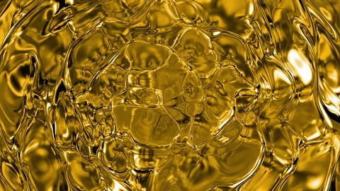 Abstract 3D liquid gold background textures. Liquid with color reflection. Backg Stock Footage 125917629