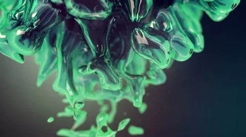 Abstract 3d liquid object grows Stock Footage 44345414