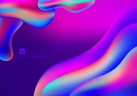 Abstract 3D liquid shape vibrant gradient color backgrond Stock Illustration