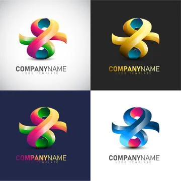 Abstract 3D logo Template for your Company Brand Stock Illustration
