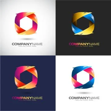Abstract 3D logo Template for your Company Brand Stock Illustration