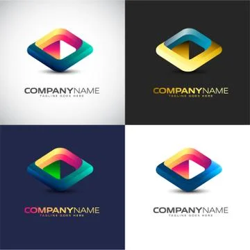Abstract 3D logo Template for your Company Brand Stock Illustration