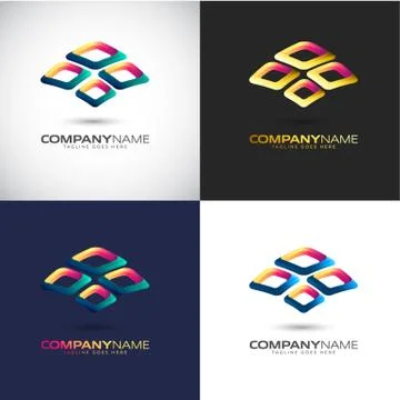 Abstract 3D logo Template for your Company Brand Stock Illustration