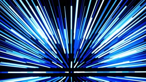 Abstract 3d loop background with blue glow particles lined up in rows along Stock Footage 140979345