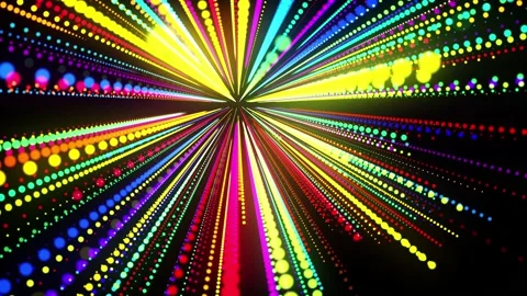 Abstract 3d loop background with glowing particles lined up in a row in 3d space Stock Footage 140123729