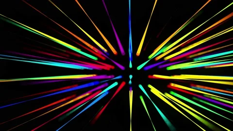 Abstract 3d loop background with glowing particles lined up in a row in 3d space Stock Footage 140123886