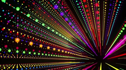 Abstract 3d loop background with glowing particles lined up in a row in 3d space Stock Footage 140124121