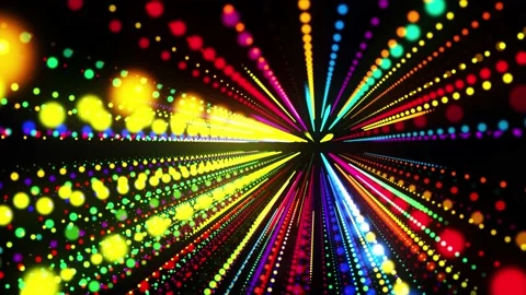 Abstract 3d loop background with glowing particles lined up in a row in 3d space Stock Footage 140124742