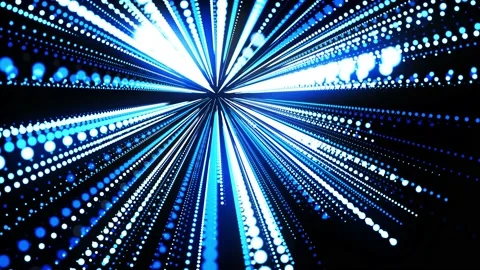 Abstract 3d loop background with glowing particles lined up in rows in 3d space Stock Footage 141663632