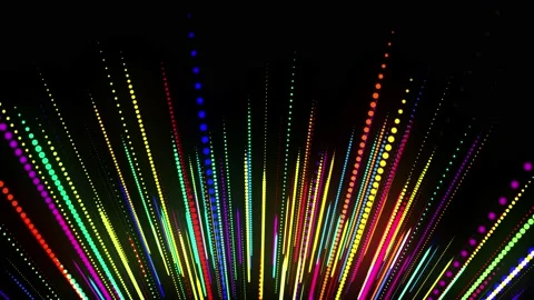 Abstract 3d loop background with glowing particles lined up in a row in 3d space Stock Footage 143482139