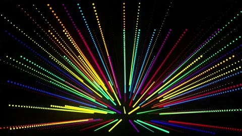 Abstract 3d loop background with glowing particles lined up in a row in 3d space Stock Footage 143482314