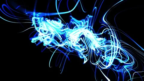 Abstract 3D Loop: Fast-Paced Animation with Blue Light Streaks and Swirling Stock Footage 315470349