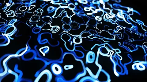 Abstract 3d looped background with lines form swirling pattern like curle noise Stock Footage 140900681