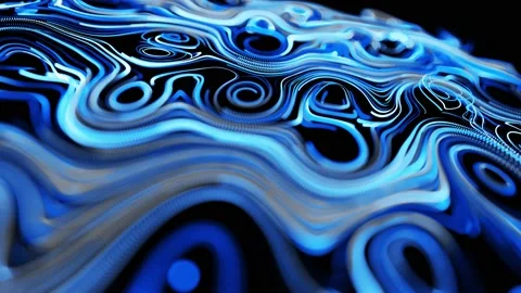 Abstract 3d looped background with lines form swirling pattern like curle noise Stock Footage 140900879