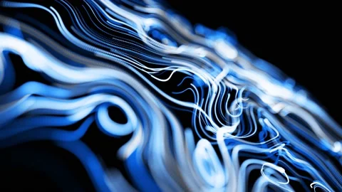 Abstract 3d looped background with lines form swirling pattern like curle noise Stock Footage 140901030