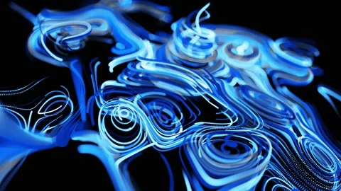 Abstract 3d looped background with lines form swirling pattern like curle noise Stock Footage 140901224