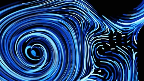 Abstract 3d looped background with lines form swirling pattern like curle noise Stock Footage 140901266