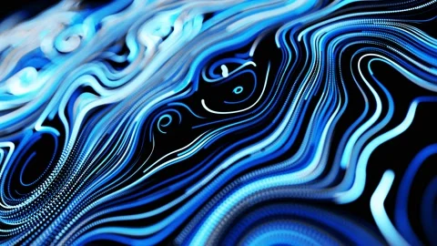 Abstract 3d looped background with lines form swirling pattern like curle noise Stock Footage 140901473