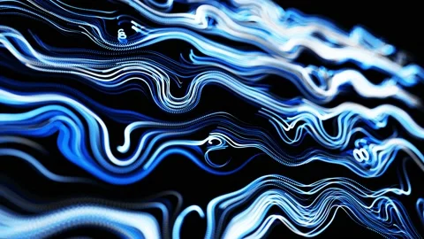 Abstract 3d looped background with lines form swirling pattern like curle noise Stock Footage 140901582