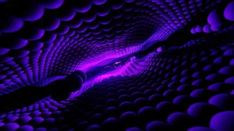 Abstract 3D looping animation. Movement through tunnel of balls. Stock Footage