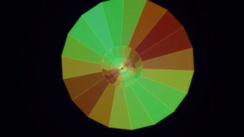 Abstract 3D low poly geometric tunnel with shifting colors Stock Footage 337926086