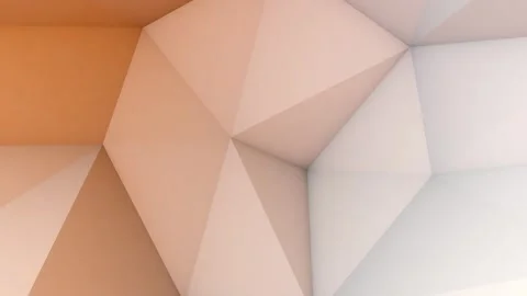 Abstract 3D Low Poly Orange Geometric Surface Background Animation Loop Stock Footage 327910354