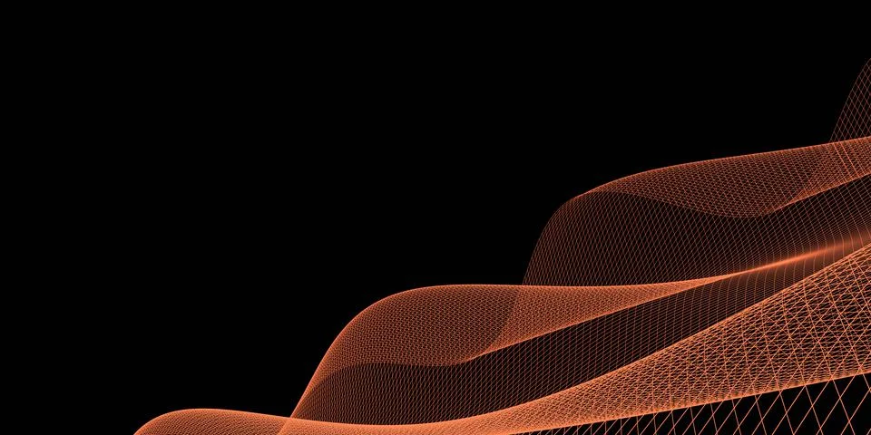 Abstract 3d mesh wave background. Futuristic technology style. Elegant backgr Stock Illustration