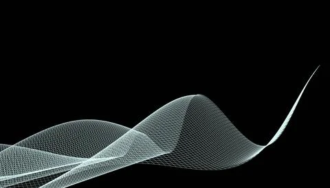 Abstract 3d mesh wave background. Futuristic technology style. Elegant backgr Stock Illustration