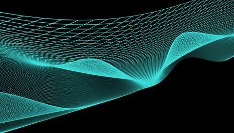Abstract 3d mesh wave background. Futuristic technology style. Elegant backgr Stock Illustration