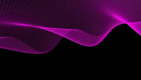 Abstract 3d mesh wave background. Futuristic technology style. Elegant backgr Stock Illustration