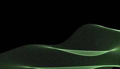 Abstract 3d mesh wave background. Futuristic technology style. Elegant backgr Stock Illustration