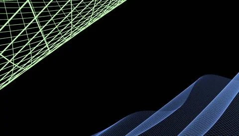 Abstract 3d mesh wave background. Futuristic technology style. Elegant backgr Stock Illustration