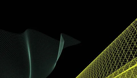 Abstract 3d mesh wave background. Futuristic technology style. Elegant backgr Stock Illustration