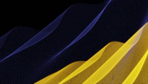 Abstract 3d mesh wave background. Futuristic technology style. Elegant backgr Stock Illustration