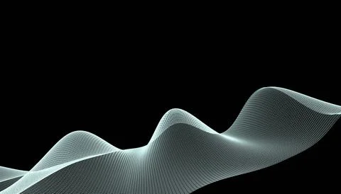 Abstract 3d mesh wave background. Futuristic technology style. Elegant backgr Stock Illustration