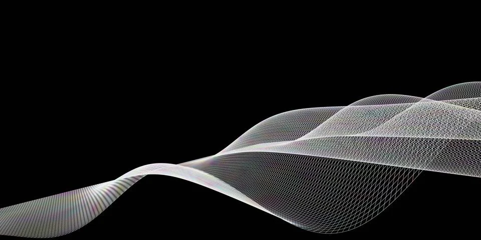 Abstract 3d mesh wave background. Futuristic technology style. Elegant backgr Stock Illustration