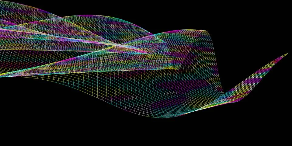 Abstract 3d mesh wave background. Futuristic technology style. Elegant backgr Stock Illustration