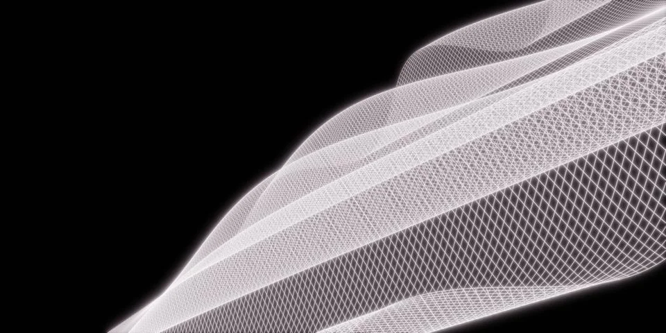 Abstract 3d mesh wave background. Futuristic technology style. Elegant backgr Stock Illustration