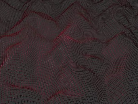 Abstract 3d mesh wave background. Futuristic technology style. Elegant backgr Stock Illustration