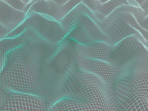 Abstract 3d mesh wave background. Futuristic technology style. Elegant backgr Stock Illustration